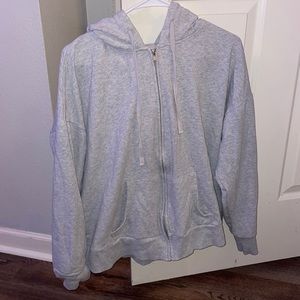 oversized grey zip up